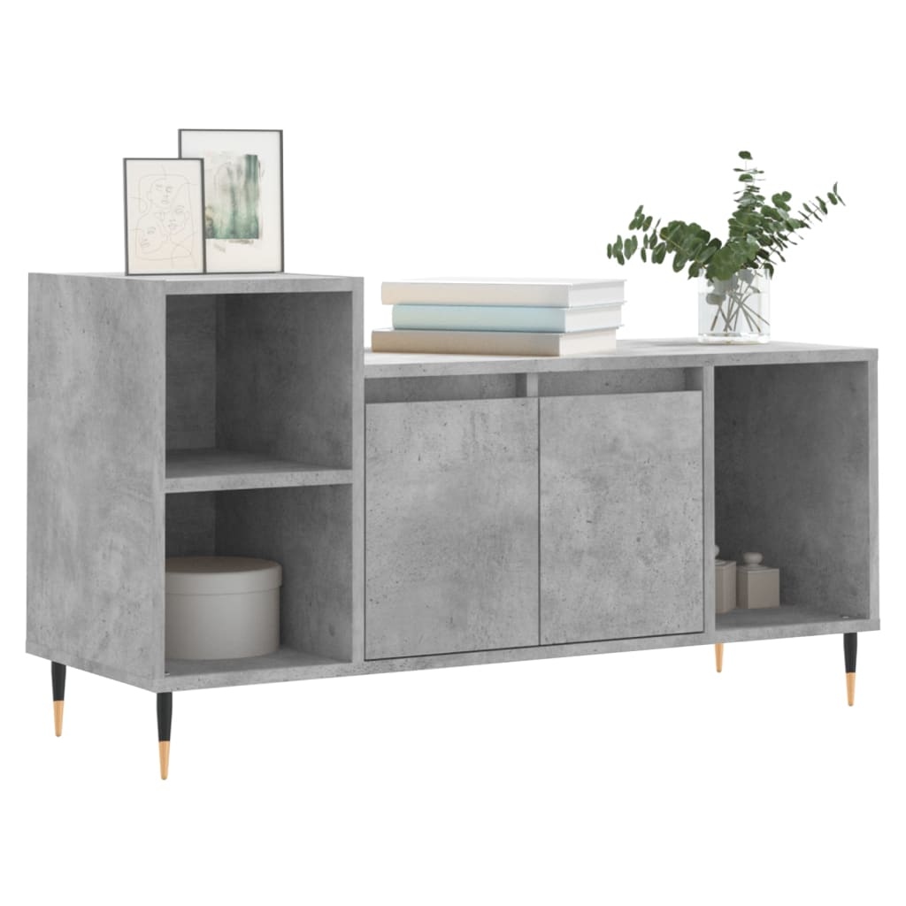 vidaXL TV Cabinet Concrete Grey 100x35x55 cm Engineered Wood 3