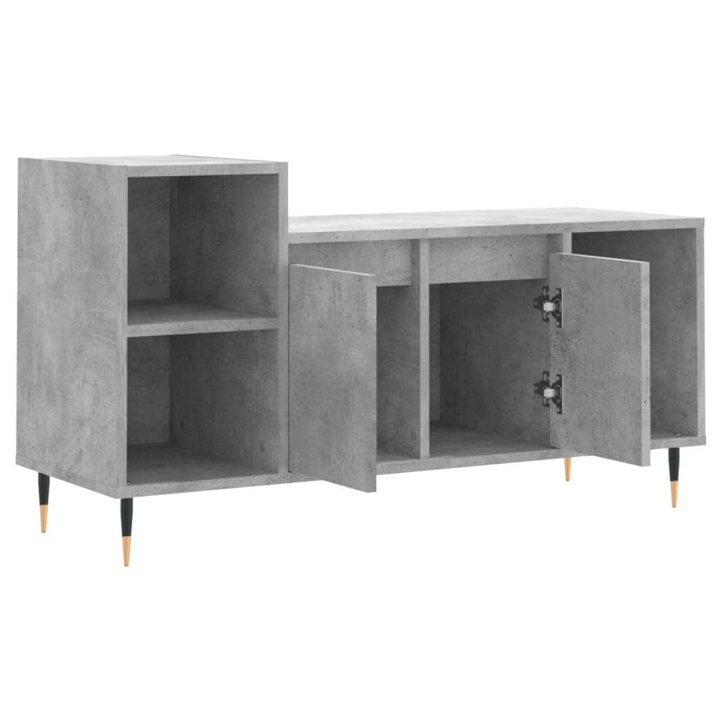 vidaXL TV Cabinet Concrete Grey 100x35x55 cm Engineered Wood 6