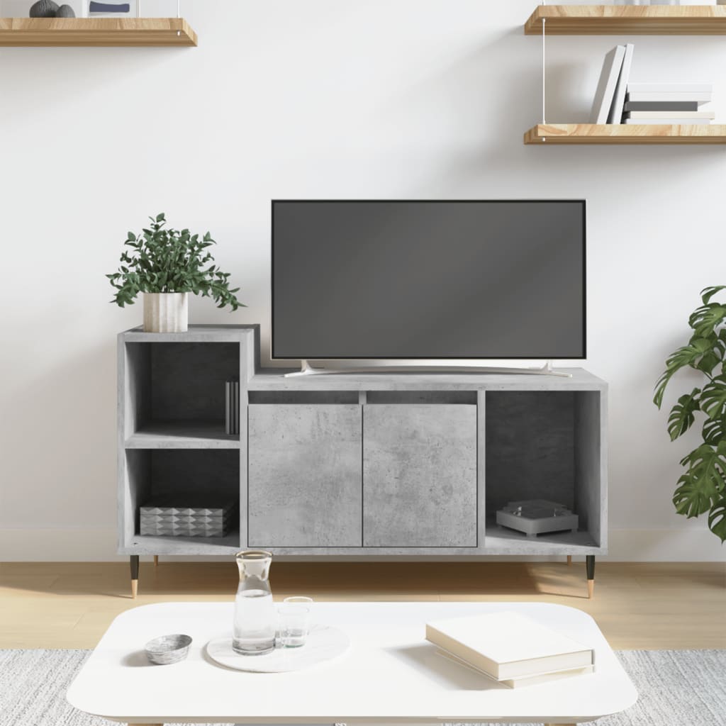 vidaXL TV Cabinet Concrete Grey 100x35x55 cm Engineered Wood 1