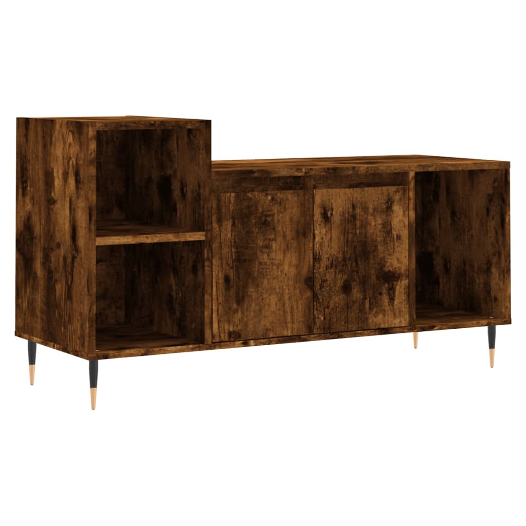 vidaXL TV Cabinet Smoked Oak 100x35x55 cm Engineered Wood 2