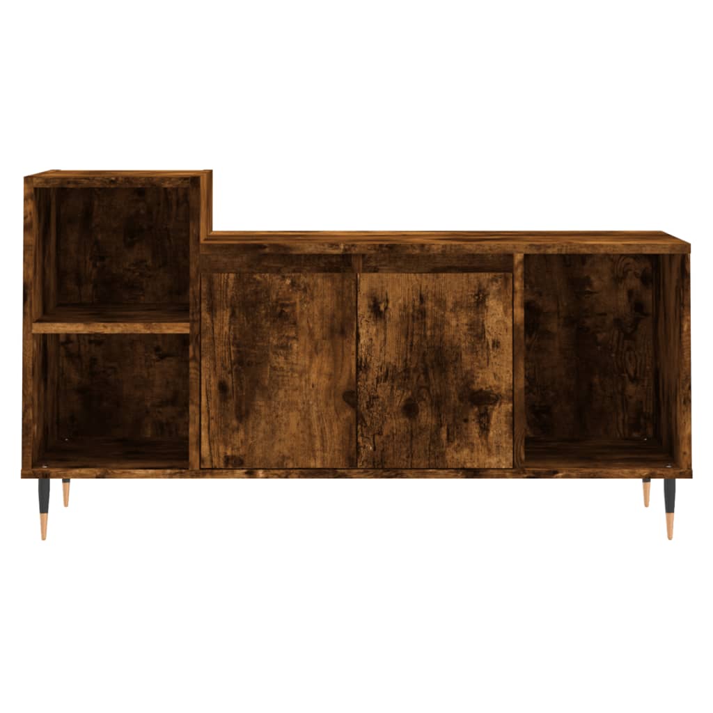 vidaXL TV Cabinet Smoked Oak 100x35x55 cm Engineered Wood 5