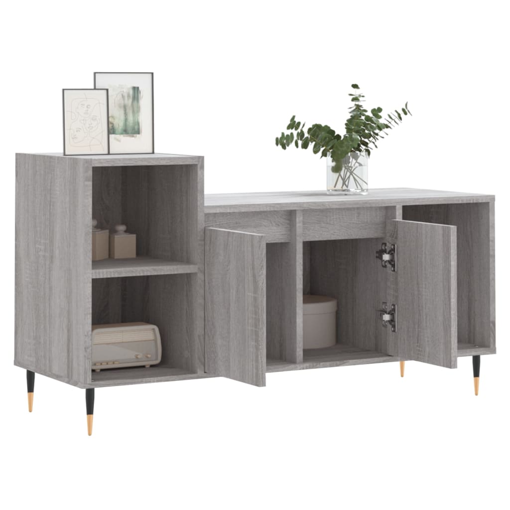 vidaXL TV Cabinet Grey Sonoma 100x35x55 cm Engineered Wood 4