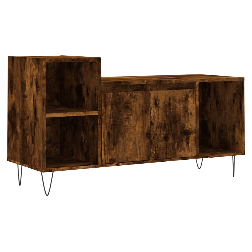 vidaXL TV Cabinet Smoked Oak 100x35x55 cm Engineered Wood 2