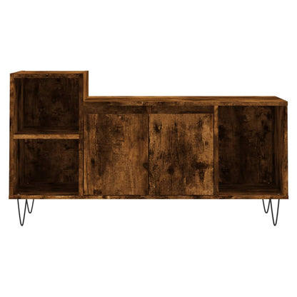 vidaXL TV Cabinet Smoked Oak 100x35x55 cm Engineered Wood 5