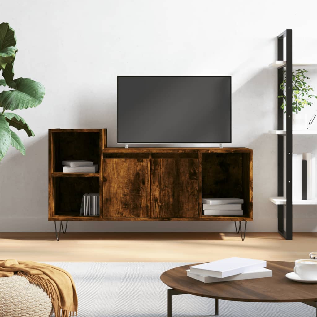 vidaXL TV Cabinet Smoked Oak 100x35x55 cm Engineered Wood 1