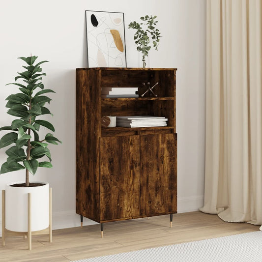 vidaXL Highboard Smoked Oak 60x36x110 cm Engineered Wood 1