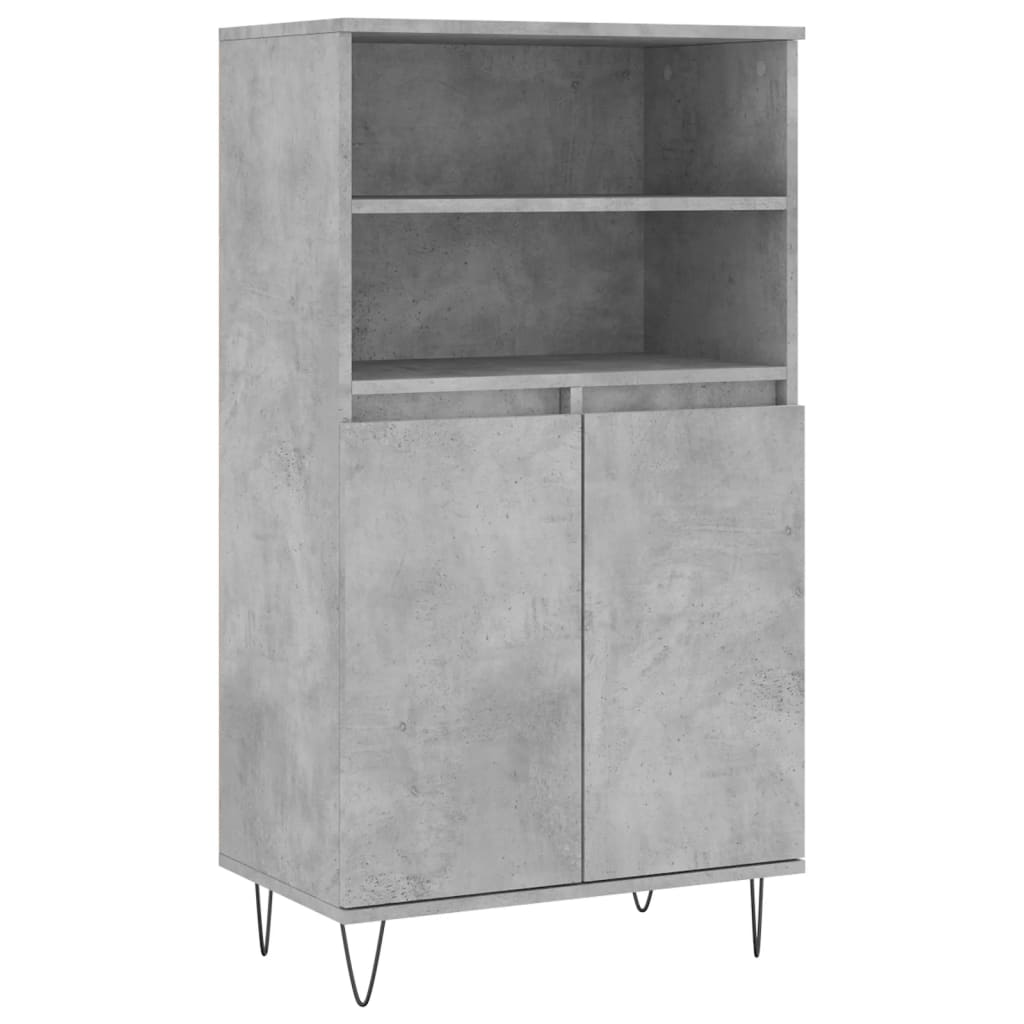 vidaXL Highboard Concrete Grey 60x36x110 cm Engineered Wood 2