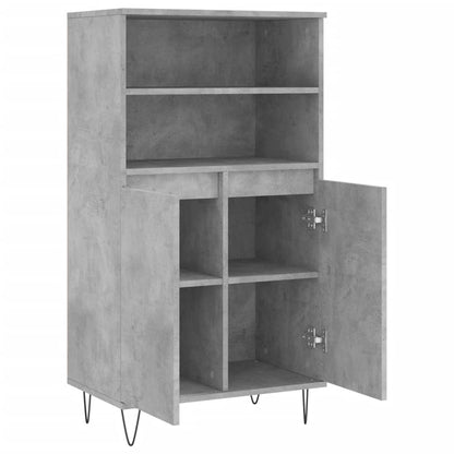 vidaXL Highboard Concrete Grey 60x36x110 cm Engineered Wood 5