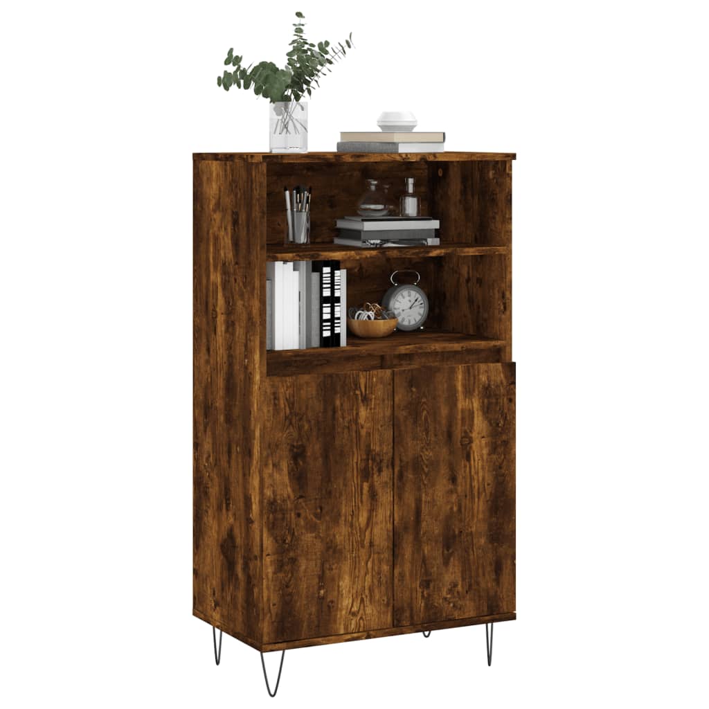 vidaXL Highboard Smoked Oak 60x36x110 cm Engineered Wood 3