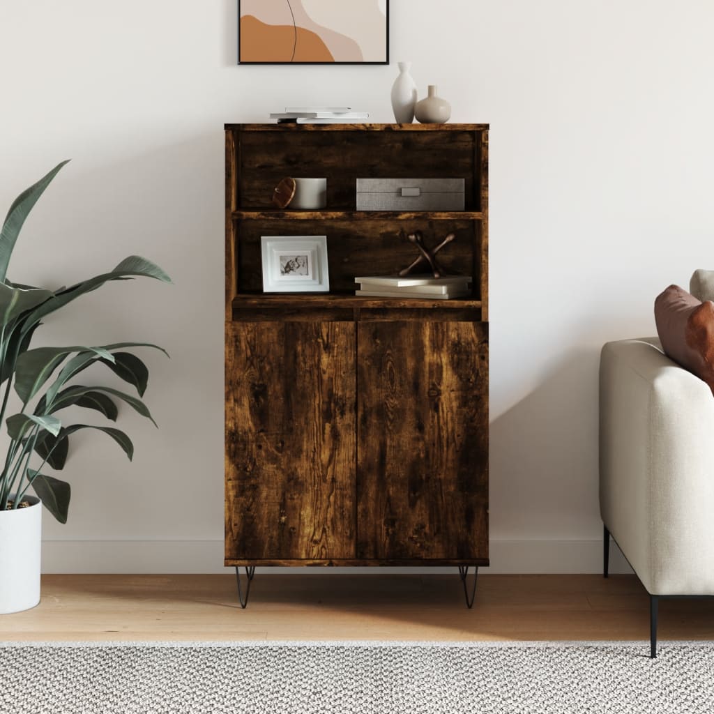 vidaXL Highboard Smoked Oak 60x36x110 cm Engineered Wood 1
