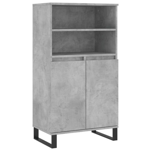 vidaXL Highboard Concrete Grey 60x36x110 cm Engineered Wood 2