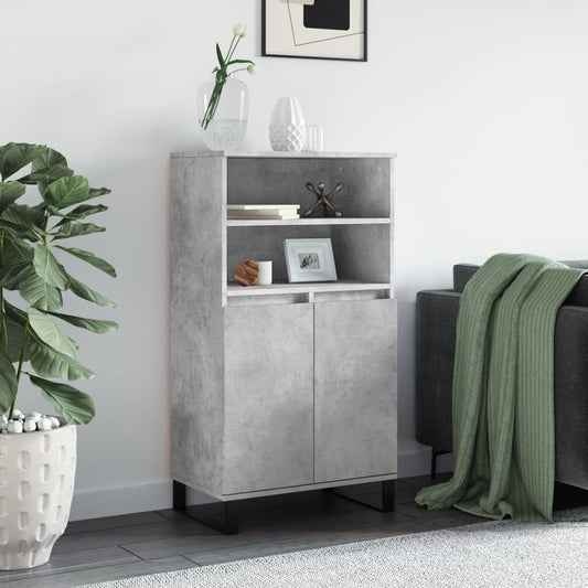 vidaXL Highboard Concrete Grey 60x36x110 cm Engineered Wood 1