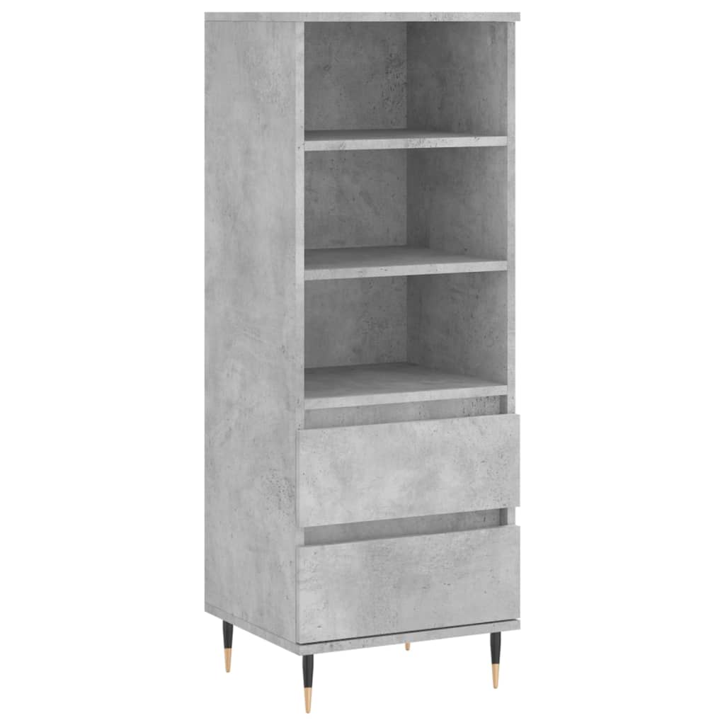 vidaXL Highboard Concrete Grey 40x36x110 cm Engineered Wood 2