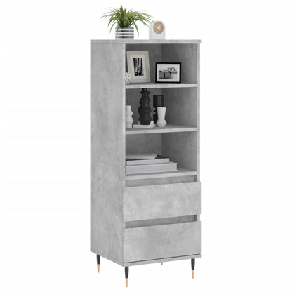 vidaXL Highboard Concrete Grey 40x36x110 cm Engineered Wood 3