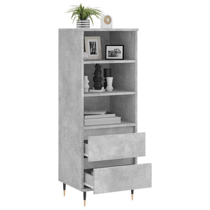 vidaXL Highboard Concrete Grey 40x36x110 cm Engineered Wood 4