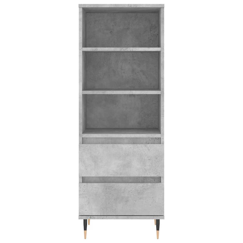 vidaXL Highboard Concrete Grey 40x36x110 cm Engineered Wood 5