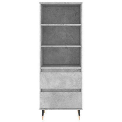 vidaXL Highboard Concrete Grey 40x36x110 cm Engineered Wood 5