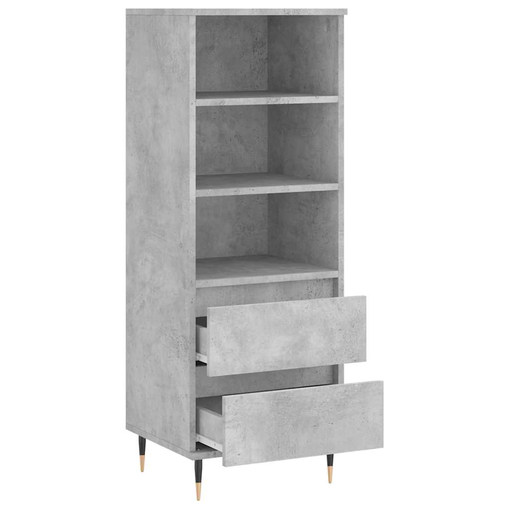 vidaXL Highboard Concrete Grey 40x36x110 cm Engineered Wood 6