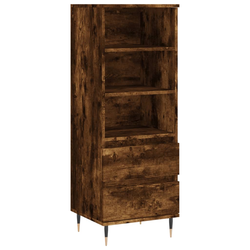 vidaXL Highboard Smoked Oak 40x36x110 cm Engineered Wood 2
