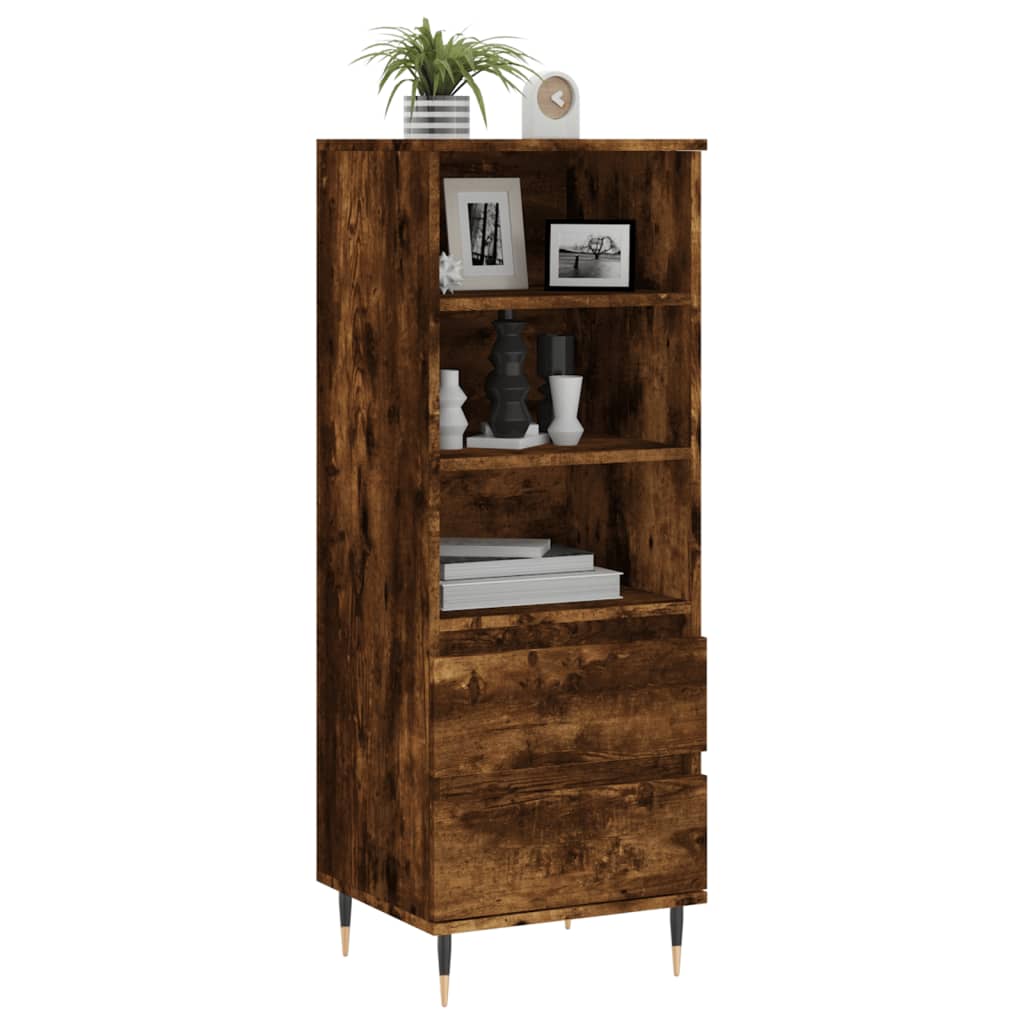 vidaXL Highboard Smoked Oak 40x36x110 cm Engineered Wood 3