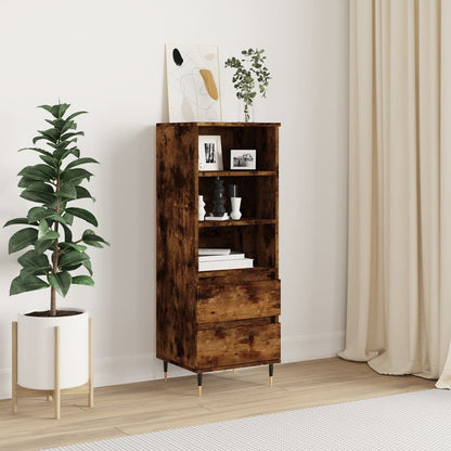 vidaXL Highboard Smoked Oak 40x36x110 cm Engineered Wood 1
