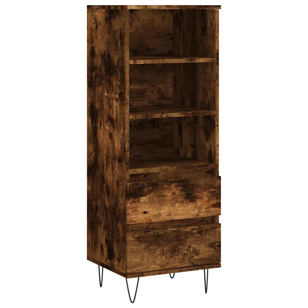 vidaXL Highboard Smoked Oak 40x36x110 cm Engineered Wood 2