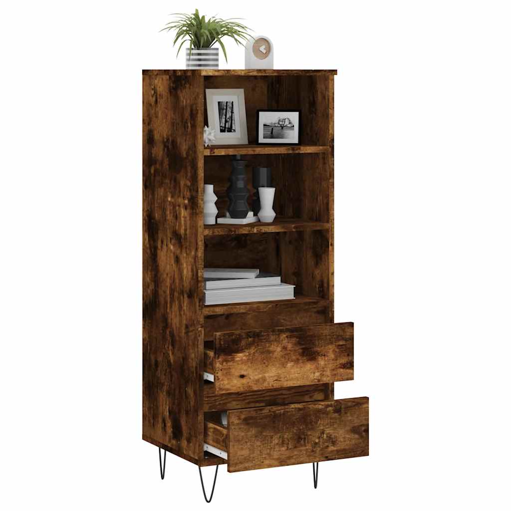 vidaXL Highboard Smoked Oak 40x36x110 cm Engineered Wood 4