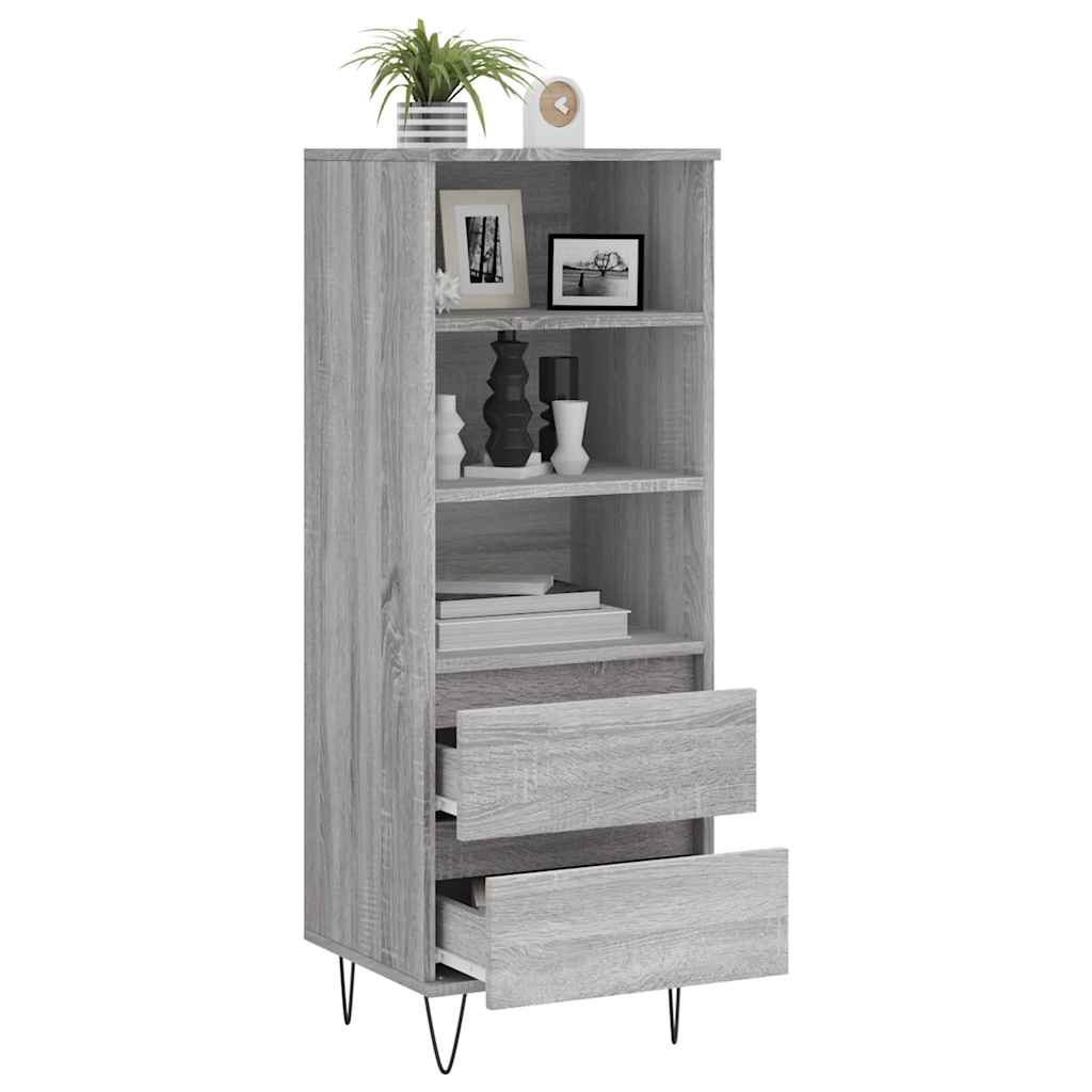 vidaXL Highboard Grey Sonoma 40x36x110 cm Engineered Wood 4