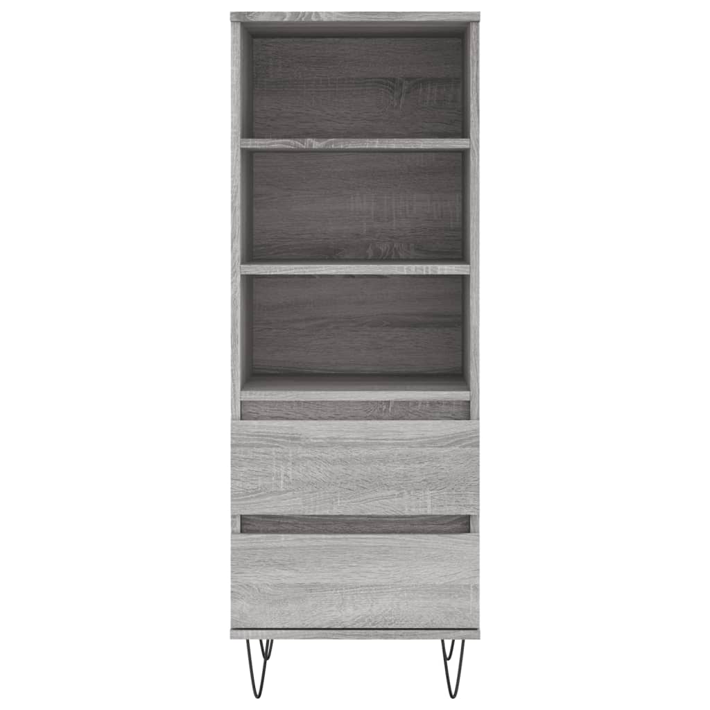 vidaXL Highboard Grey Sonoma 40x36x110 cm Engineered Wood 5