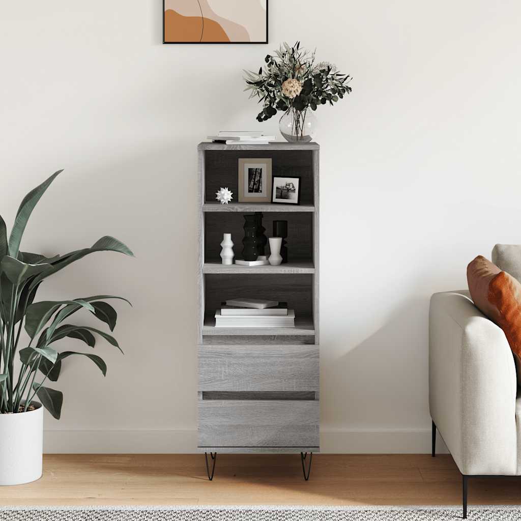 vidaXL Highboard Grey Sonoma 40x36x110 cm Engineered Wood 1