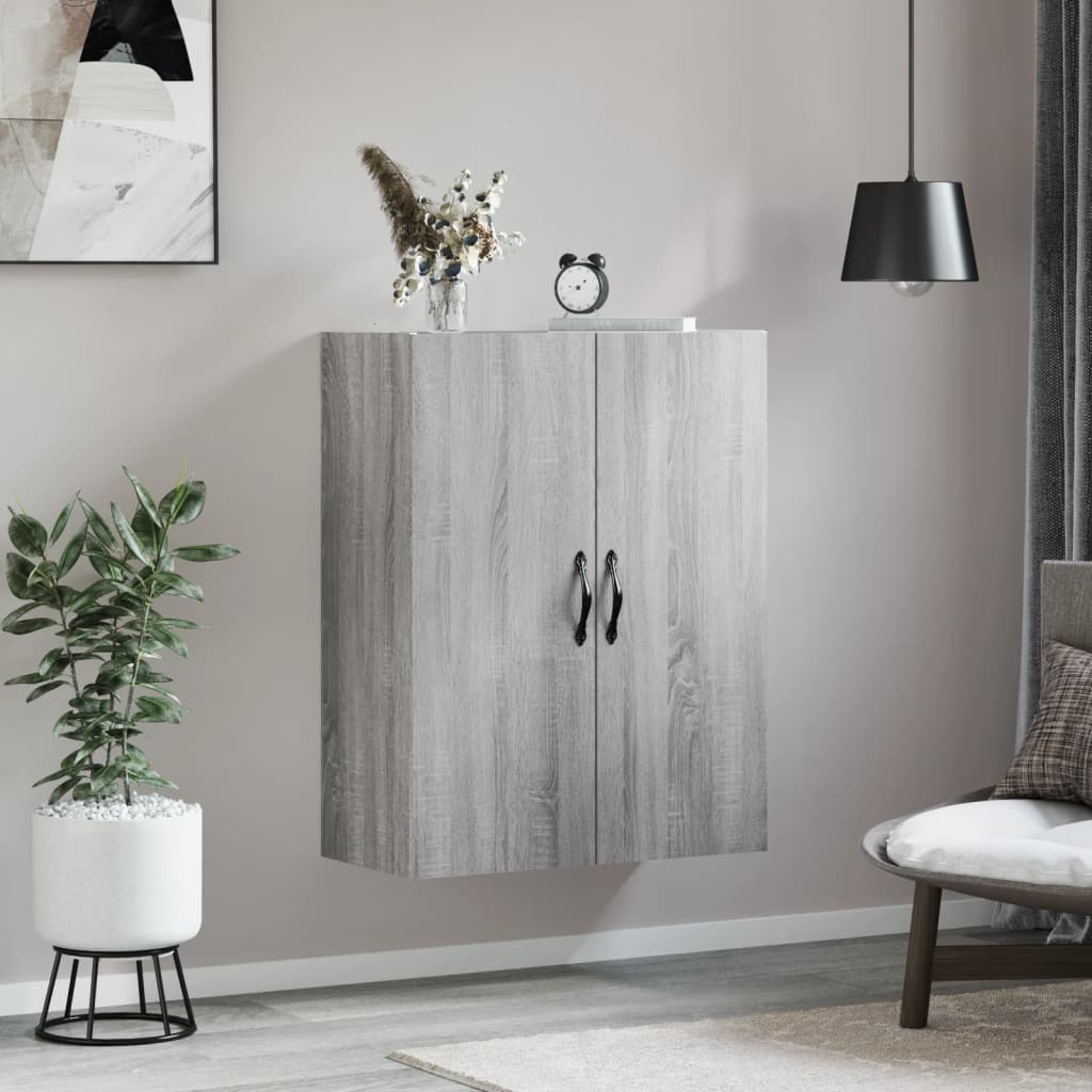 vidaXL Wall Mounted Cabinet Grey Sonoma 69.5x34x90 cm Engineered Wood 3