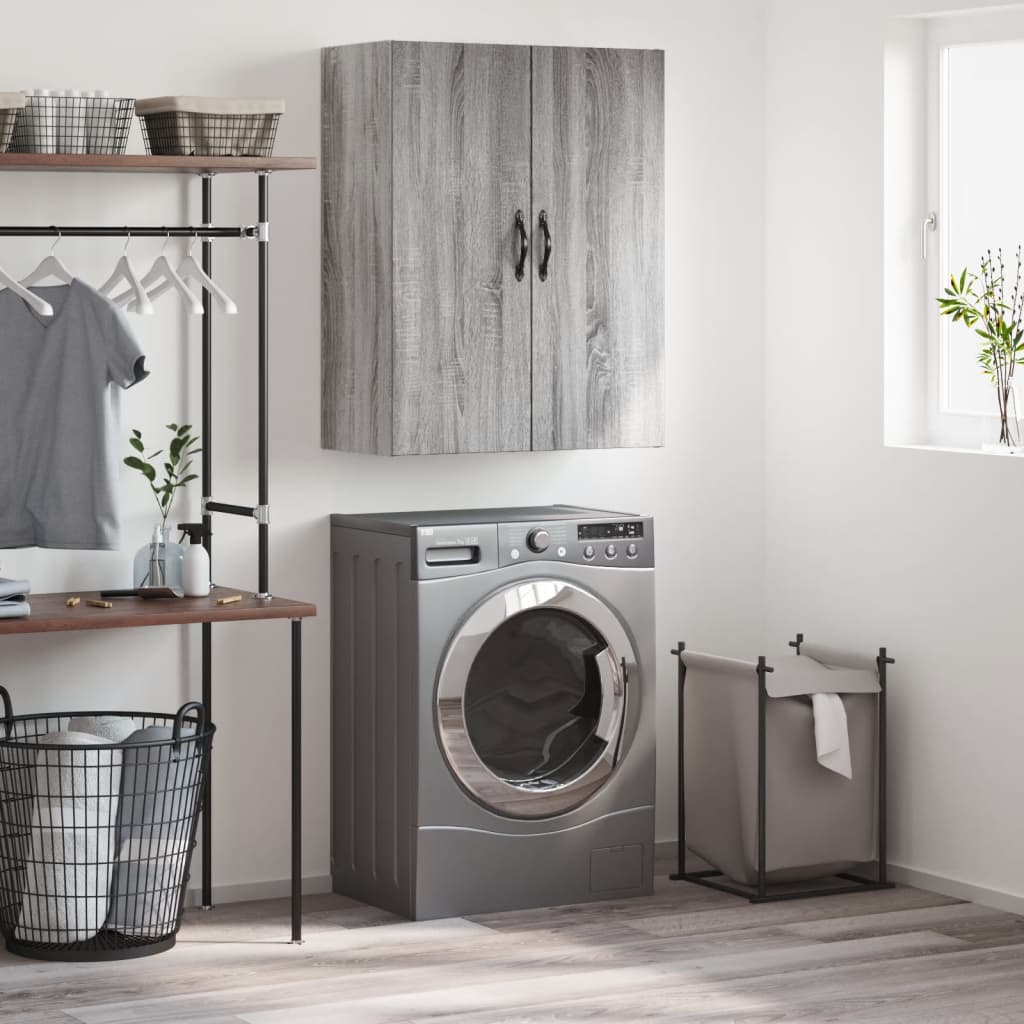 vidaXL Wall Mounted Cabinet Grey Sonoma 69.5x34x90 cm Engineered Wood 1