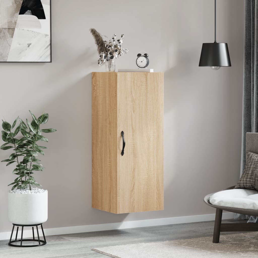 vidaXL Wall Mounted Cabinet Sonoma Oak 34.5x34x90 cm Engineered Wood 1