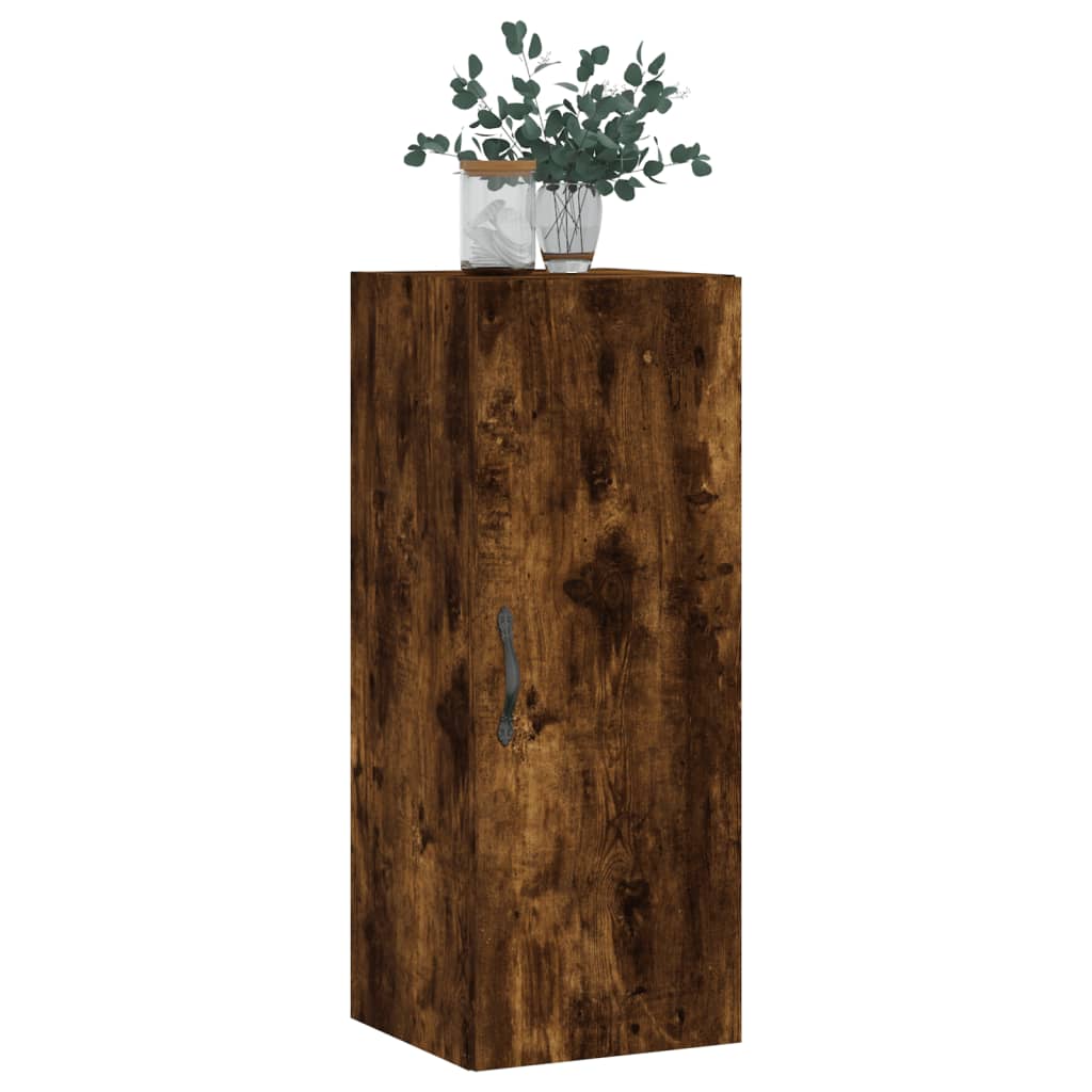 vidaXL Wall Mounted Cabinet Smoked Oak 34.5x34x90 cm Engineered Wood 3