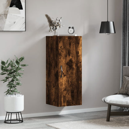 vidaXL Wall Mounted Cabinet Smoked Oak 34.5x34x90 cm Engineered Wood 1