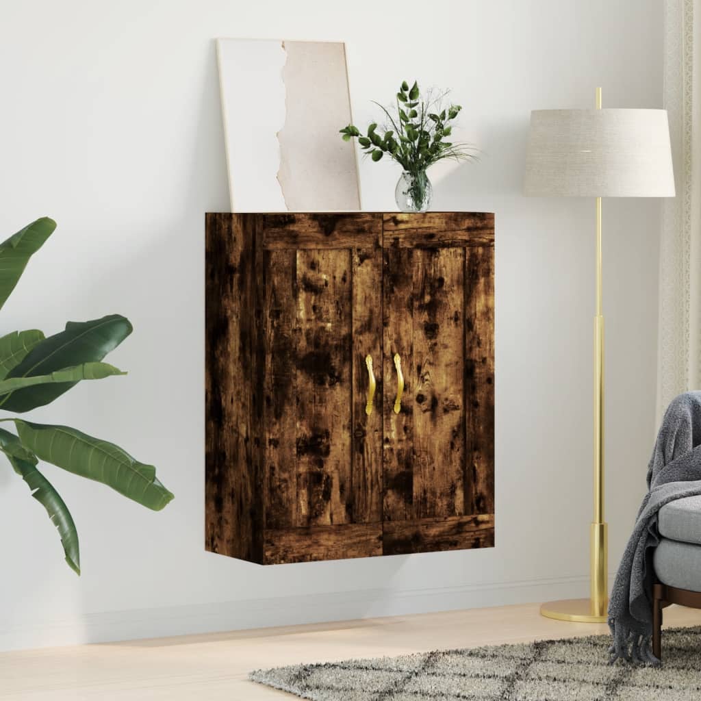 vidaXL Wall Mounted Cabinet Smoked Oak 69.5x34x90 cm Engineered Wood 3