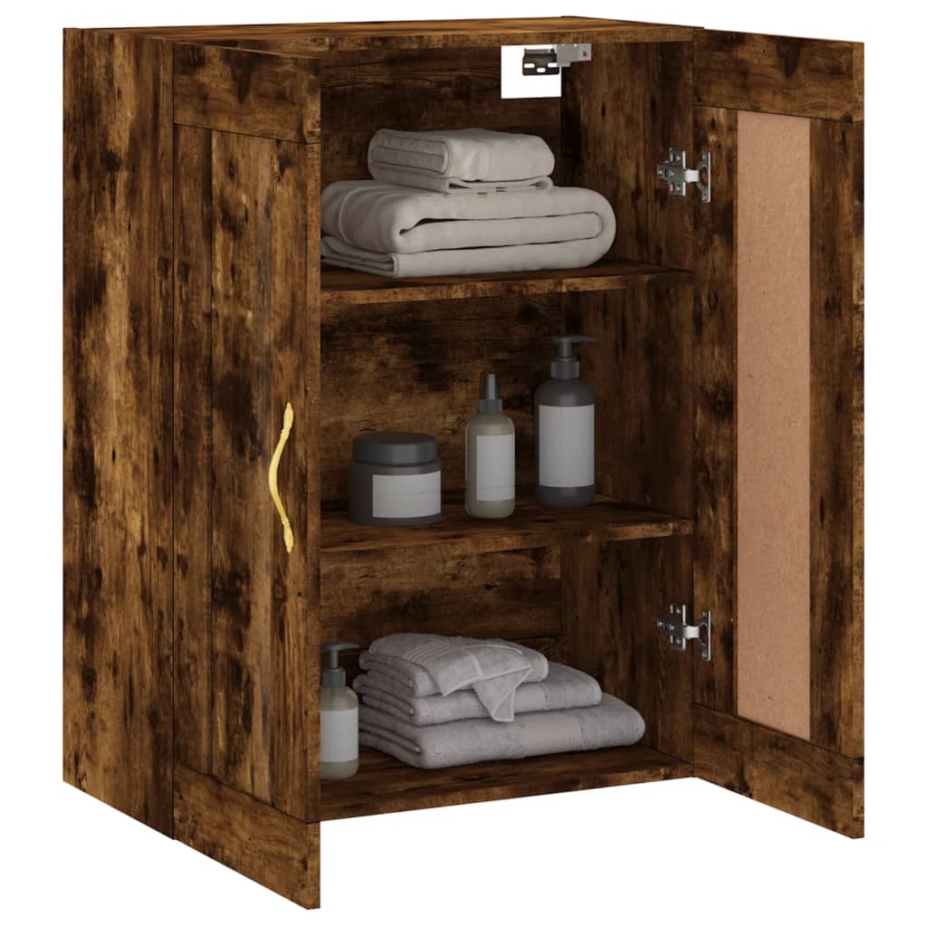 vidaXL Wall Mounted Cabinet Smoked Oak 69.5x34x90 cm Engineered Wood 5