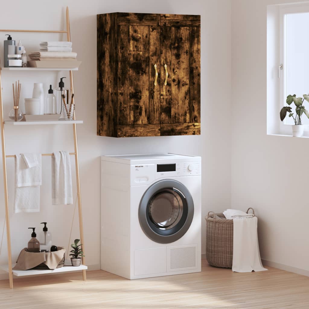 vidaXL Wall Mounted Cabinet Smoked Oak 69.5x34x90 cm Engineered Wood 1