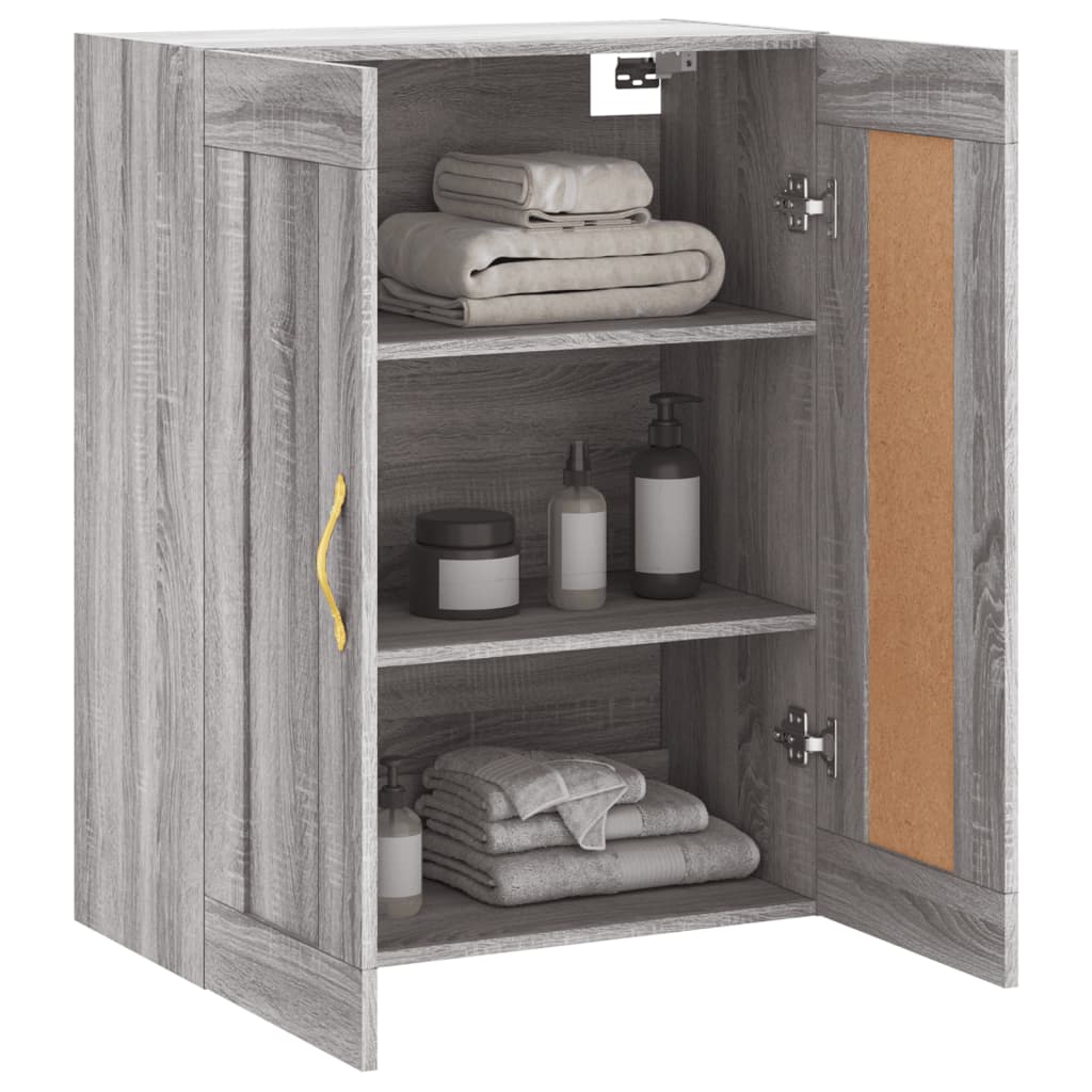 vidaXL Wall Mounted Cabinet Grey Sonoma 69.5x34x90 cm Engineered Wood 5