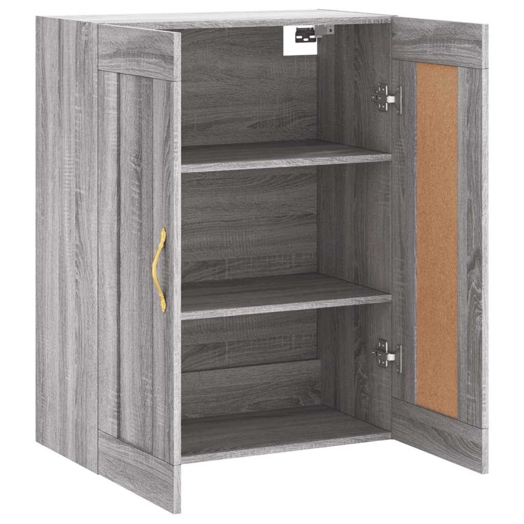 vidaXL Wall Mounted Cabinet Grey Sonoma 69.5x34x90 cm Engineered Wood 6