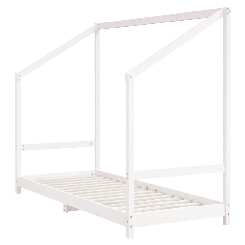 vidaXL Kids Bed Frame White 80x200 cm Solid Wood Pine 3