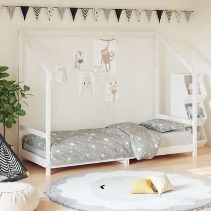 vidaXL Kids Bed Frame White 80x200 cm Solid Wood Pine 1