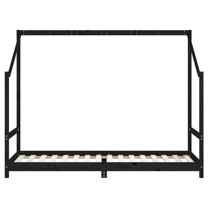 vidaXL Kids Bed Frame Black 80x200 cm Solid Wood Pine 4