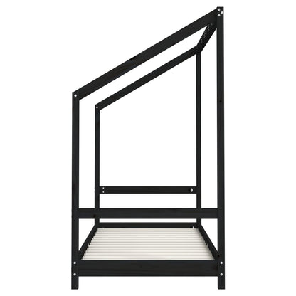vidaXL Kids Bed Frame Black 80x200 cm Solid Wood Pine 5