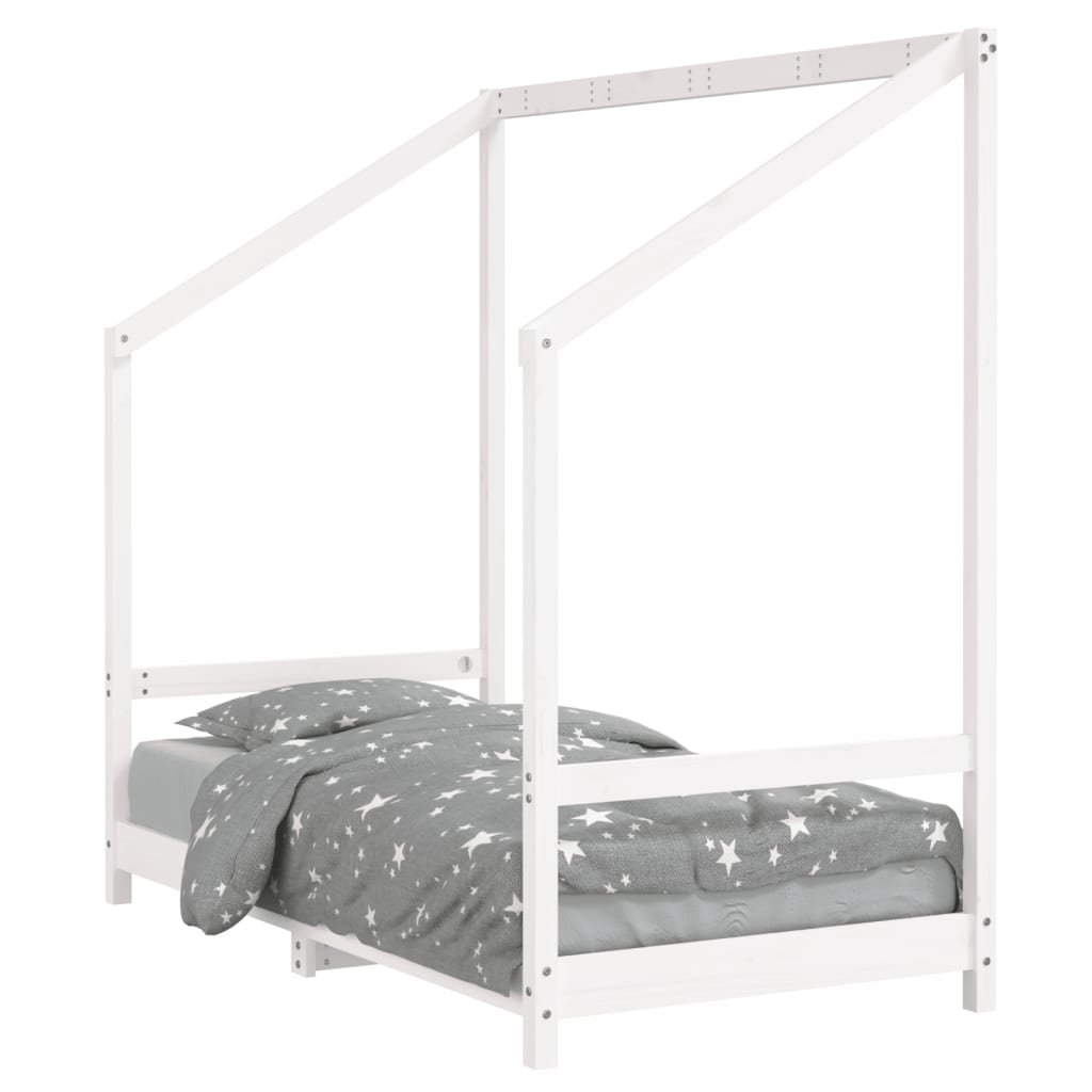 vidaXL Kids Bed Frame White 80x160 cm Solid Wood Pine 2
