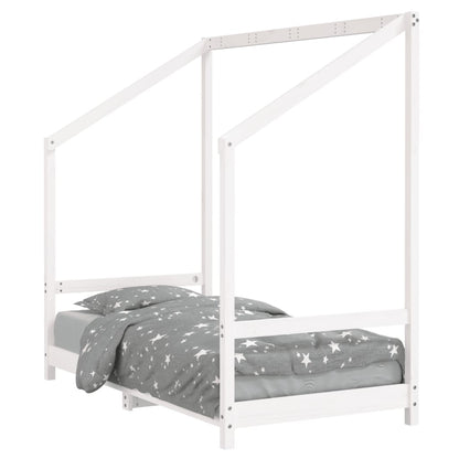 vidaXL Kids Bed Frame White 80x160 cm Solid Wood Pine 2