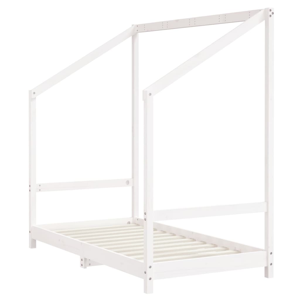 vidaXL Kids Bed Frame White 80x160 cm Solid Wood Pine 3