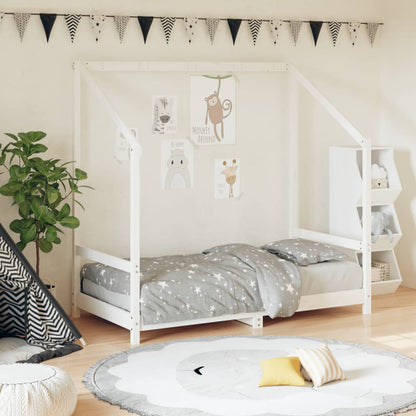 vidaXL Kids Bed Frame White 80x160 cm Solid Wood Pine 1