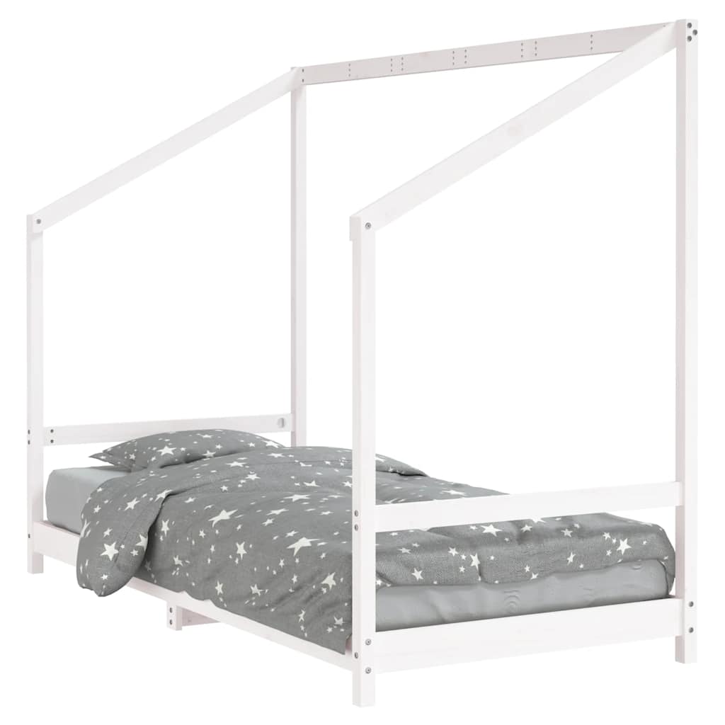 vidaXL Kids Bed Frame White 90x190 cm Solid Wood Pine 2