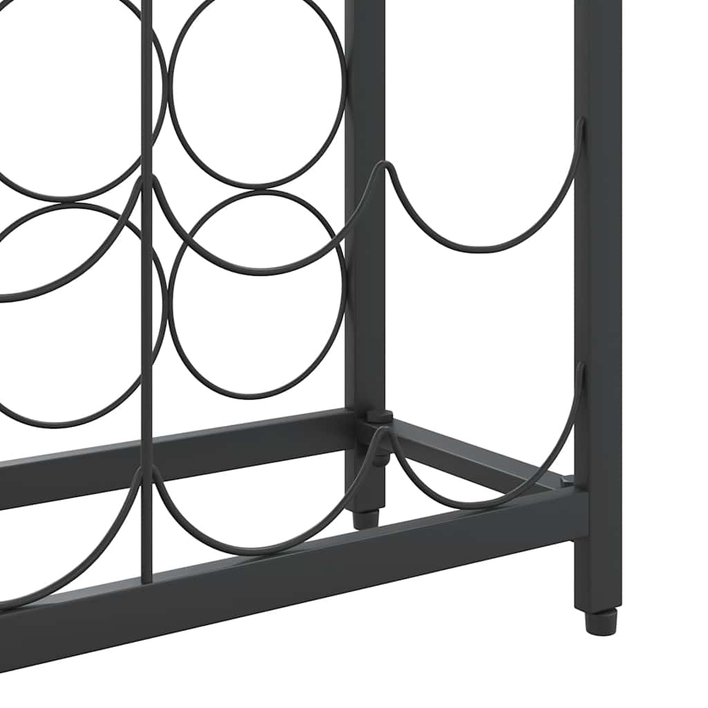 vidaXL Wine Rack for 45 Bottles Black 54x18x100 cm Wrought Iron 6